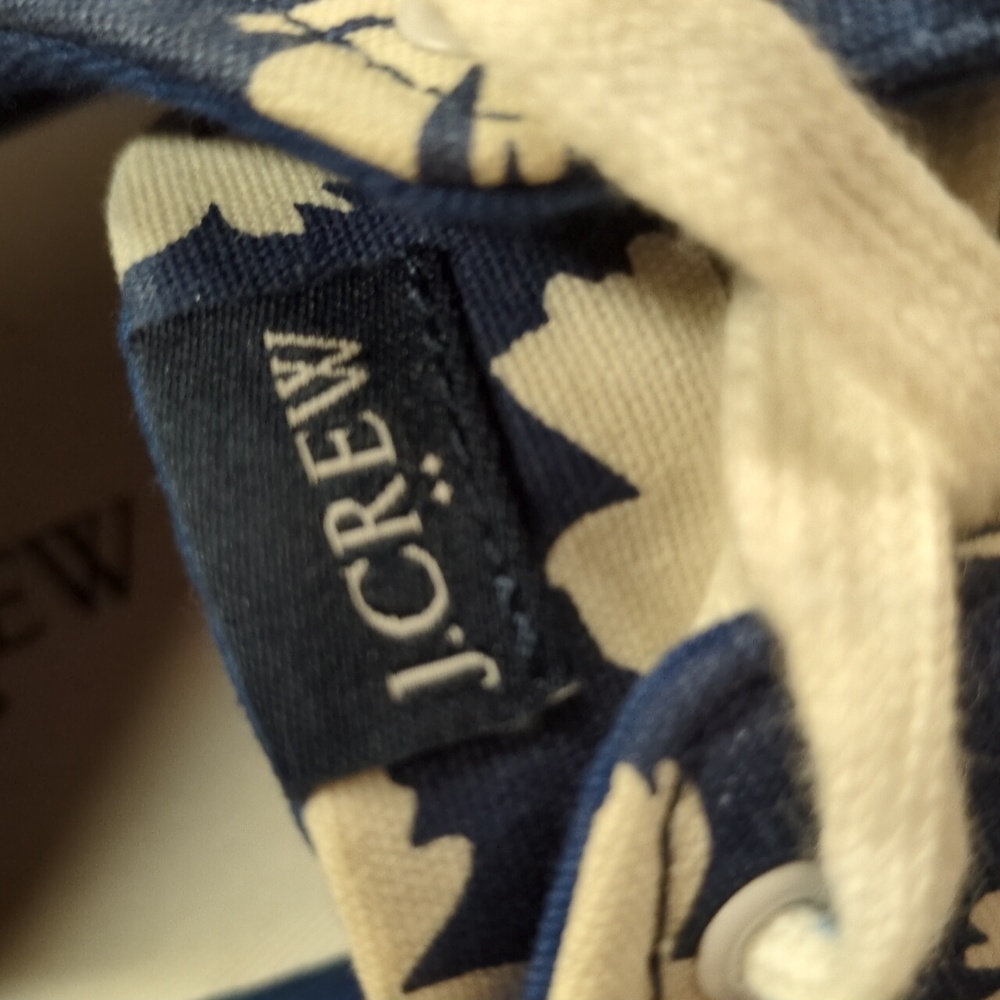 J. Crew Road Trip Printed Navy Floral Canvas Sneakers Size 8 - Picture 9 of 15